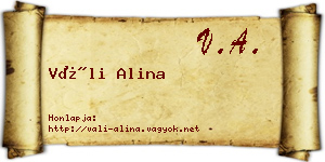 Váli Alina névjegykártya